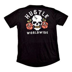 Men’s‎ Vibes Black Skull Hustle Worldwide T-Shirt M Crew Roses Cotton Streetwear